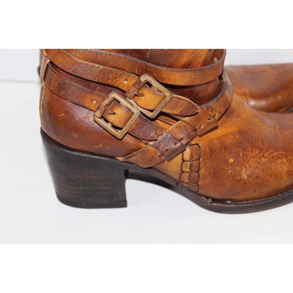 Free Bird Saint Leather Ankle Bootie Cognac Burnished Brown Boots Size 7 H13913 - Picture 3 of 12